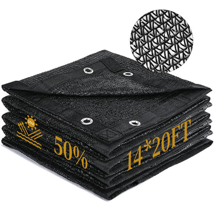 Winpull Garden 50% Shade Cloth, 14 x 20 FT Sun Shade Mesh Tarp with Reinforced Grommets, Durable HDPE Material Outdoor Shade Cloth for Plants, Greenhouse, Pergola and Backyard Patio Sunshade