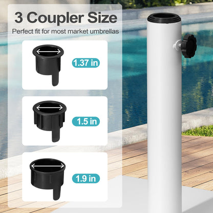 VredHom Patio Umbrella Base, 43lbs, Outdoor Heavy Duty Square Concrete Stand Market Umbrella, White