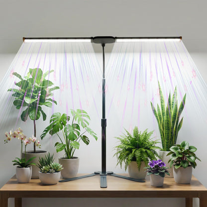 Grow Light for Indoor Plant, 6000K Full Spectrum Plant Lamp with Red Blue White LED for Pot Succulents Seed Growing, Light Strip Foldable & Height Extendable 9-25'', Auto Timer 4 8 12Hrs