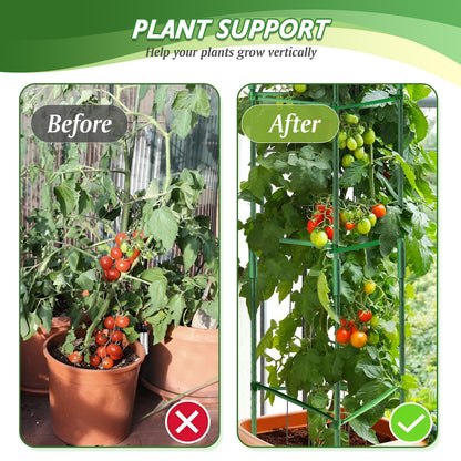 Tomato Cage, Tomato Plant Support Trellis for Garden & Pots, Rust-Resistant Tomato Cages for Climbing Vegetables Plants Flowers, 3 Pack - 48-Inch