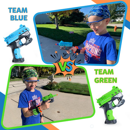 Wishery Nerf Party Supplies 10 Sets - Complete Nerf Party Favors with Mini Guns, Darts, Bandanas, Goggles Ages 4-12