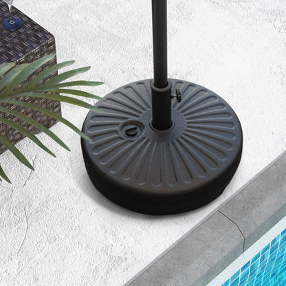 Tangkula Fillable Umbrella Base, 75 lbs Water & Sand Filled Heavy Duty 20 Inch Round Patio Outdoor Umbrella Weights, Umbrella Stand for Umbrella Pole 1.5-1.9 inches, for 9-10 ft Market Offset Umbrella