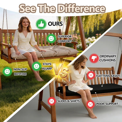 Yddsky 59 inch Indoor/Outdoor Bench Cushion, Swing Cushion,2/3 seat Thick Outdoor Garden Bench Seat Cushion Backrest Waterproof Bench Pad (59 X 19.6 in Kihaki)