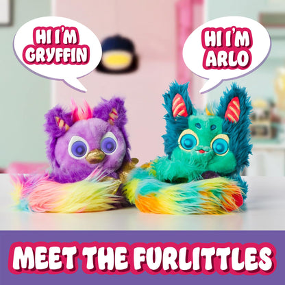 Furlings Furlittles Gryffin - 6.5" Interactive Plush Toy, 50+ Sounds & Expressions, Gift for Girls & Boys 3+, Purple