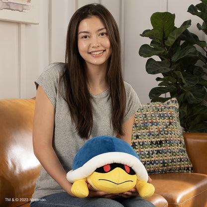 Club Mocchi Mocchi- Super Mario Plush - Buzzy Beetle Plushie - Squishy Mario Toys and Cute Stuffed Animals - Gaming Room Decor - Video Game Collectibles - 15 Inch