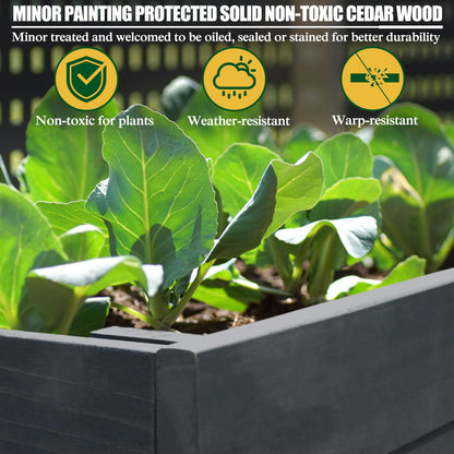MUPATER 6x3x2FT Cedar Raised Garden Bed for Outdoor,Raised Garden Bed with Wheels and Legs, 837lbs Large Elevated Garden Planter Box with Liner Design for Herbs, Grey