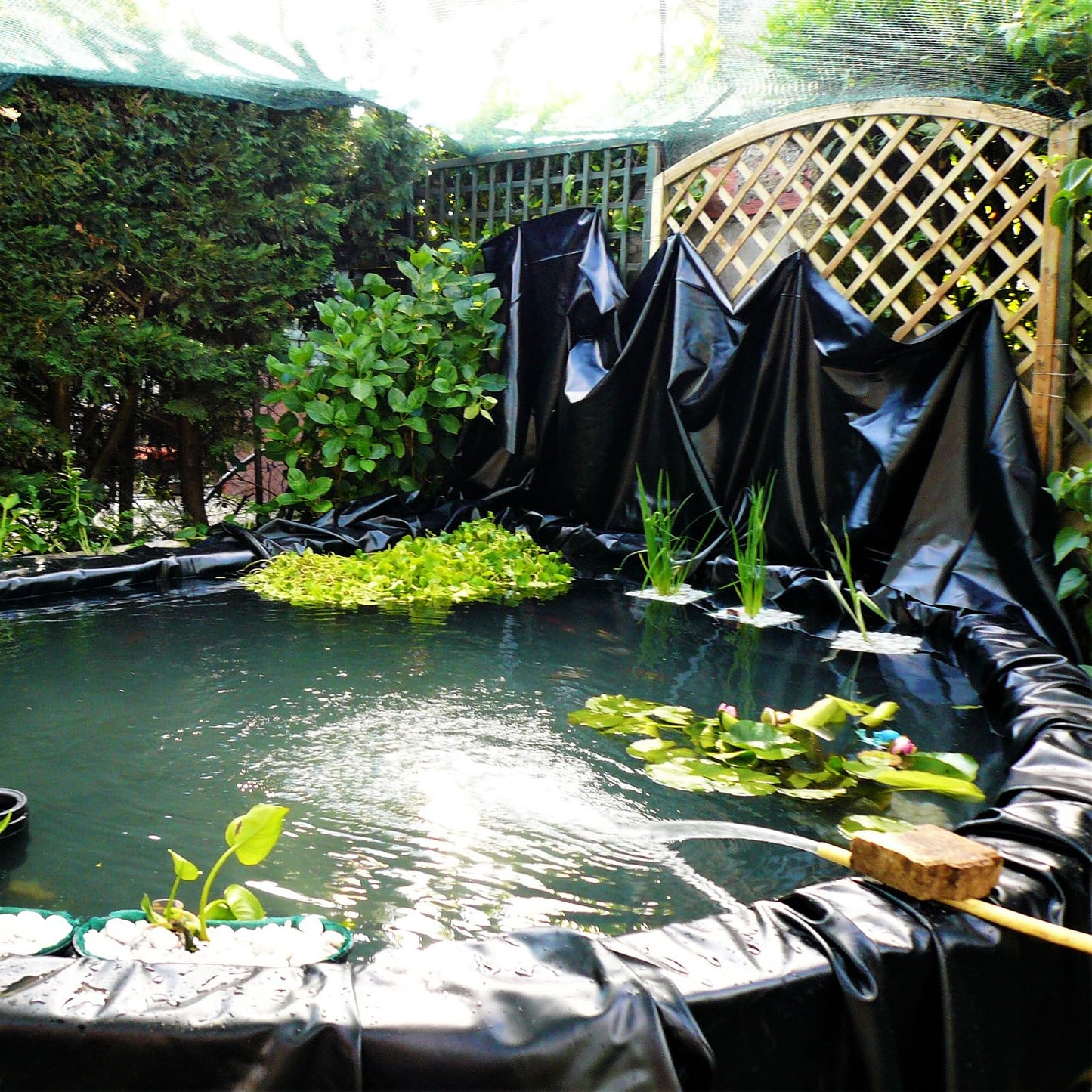 Garvee 12X15FT 45 Mil EPDM Pond Liner - Durable Fish-Safe Rubber Liner for Outdoor Ponds, Waterfalls, Koi Ponds and Landscaping, Puncture Resistant, UV Proof, Flexible Heavy-Duty Water Barrier