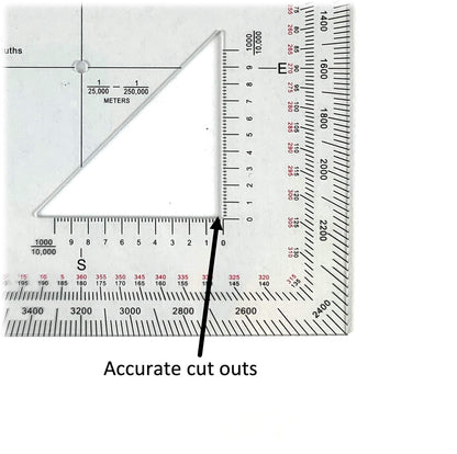 Military Protractor - Perfectly Cut for Land Nav