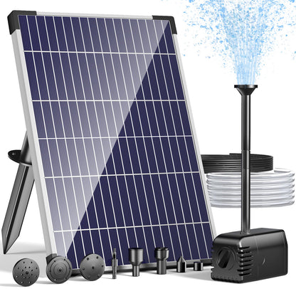 POPOSOAP Solar Water Fountain Pump, 12W Solar Water Pump with Dry Run, Solar Powered Water Pump with Clear Tubing & 17Ft Cord Length for Ponds, Fish Tank, Garden, Waterfall, Hydroponics