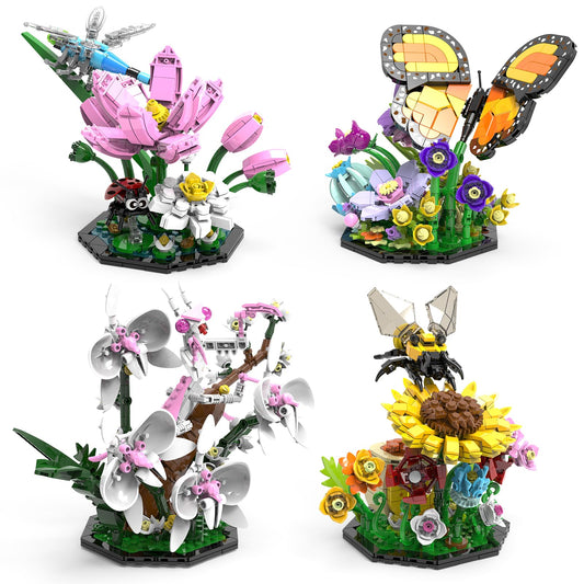 Ideas Insect Collection Building Set, 2059 PCS - Butterfly Orchid Mantis Bee Dragonfly Display Model for Nature Lovers, Compatible with Lego Flowers Animals, STEM Bug Gift Toy for Kids Boys Girls 6+
