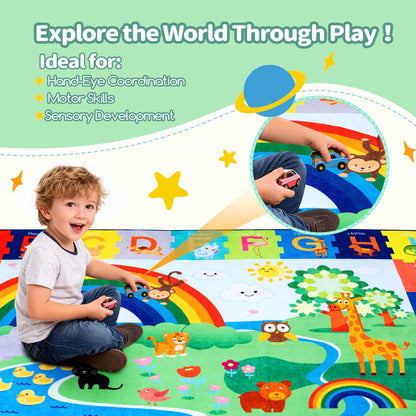 Baby Play Mat for Floor, 4x5 FT Non-Slip Nursery ABC Rug, Extra Thick Large Area Kids Rugs, Kids Mat for for Playroom Living Room Nursery Decor, Super Soft Plush Surface to Keep Safe(40"x60")