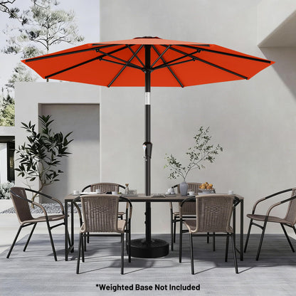 AreShark 9 FT Patio Umbrella for Outdoor, Outdoor Table Umbrella with Push Button Tilt and Crank, Outdoor Patio Umbrellas with 8 Sturdy Ribs for Market, Garden, Pool (Orange)