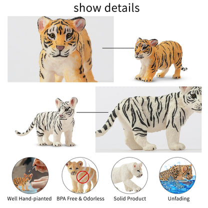Toymany 12 Safari Animal Figurines, High Emulational Baby Plastic Zoo Animals, Lions Tigers Leopards Figure Toy Set, Easter Eggs Cake Toppers Christmas Birthday Gift for Kids Toddlers