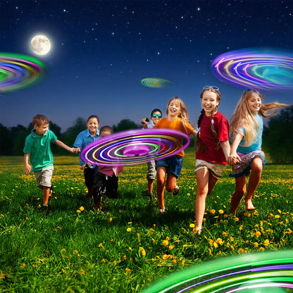 M.best 12 Sets LED Flying Set, Fun Flying Saucers Toys for Kids with Flashing Lights, Flying Toy Outdoor Toys Glow in The Dark Party Supplies Party Favors for Kids 4-8 8-12
