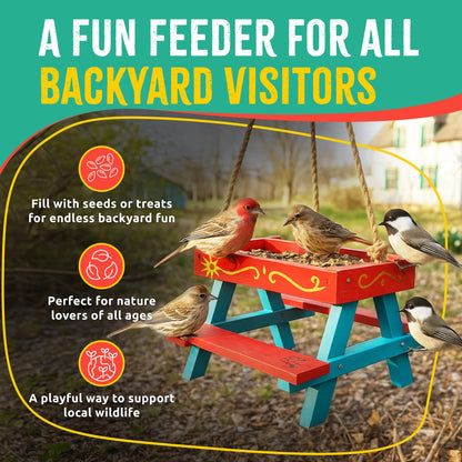 SparkJump Premium Bug Hotel Kit and Picnic Table Feeder for Squirrels