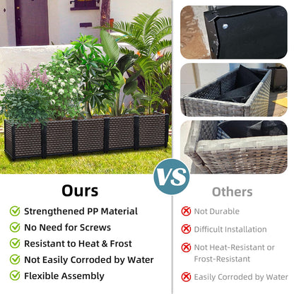 Large Planters for Outdoor Plants - Deepened 20" H, Raised Beds for Gardening Self Watering, Elevated Planter Box with Legs, Rectangular Garden Planters for Outdoor Plants Flowers, 62.9"L x 15.7"W