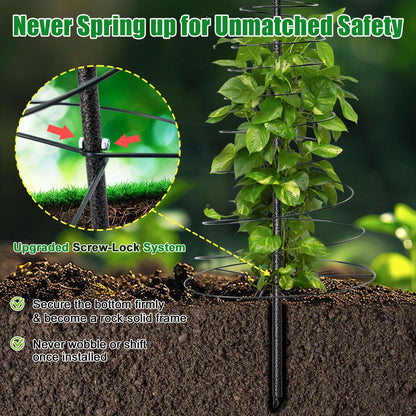 Spiral Frame Trellis for Climbing Plants Outdoor -72" Tall Heavy Duty Metal Garden Plant Tower Support with Anti-Tip Center Pole,for Pole Bean,Berry,Cucumber,Sweet Peas,Clematis,Potted Plants,Vines