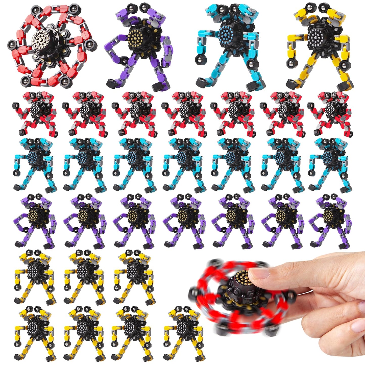 Gokeey 32 Pcs Party Favors for Kids 8-12, Treasure Box Toys for Classroom Prizes, Transformable Fidget Spinners Bulk, Goodie Bag Stuffers for Boys and Girls, Pinata Fillers, Sensory Toys