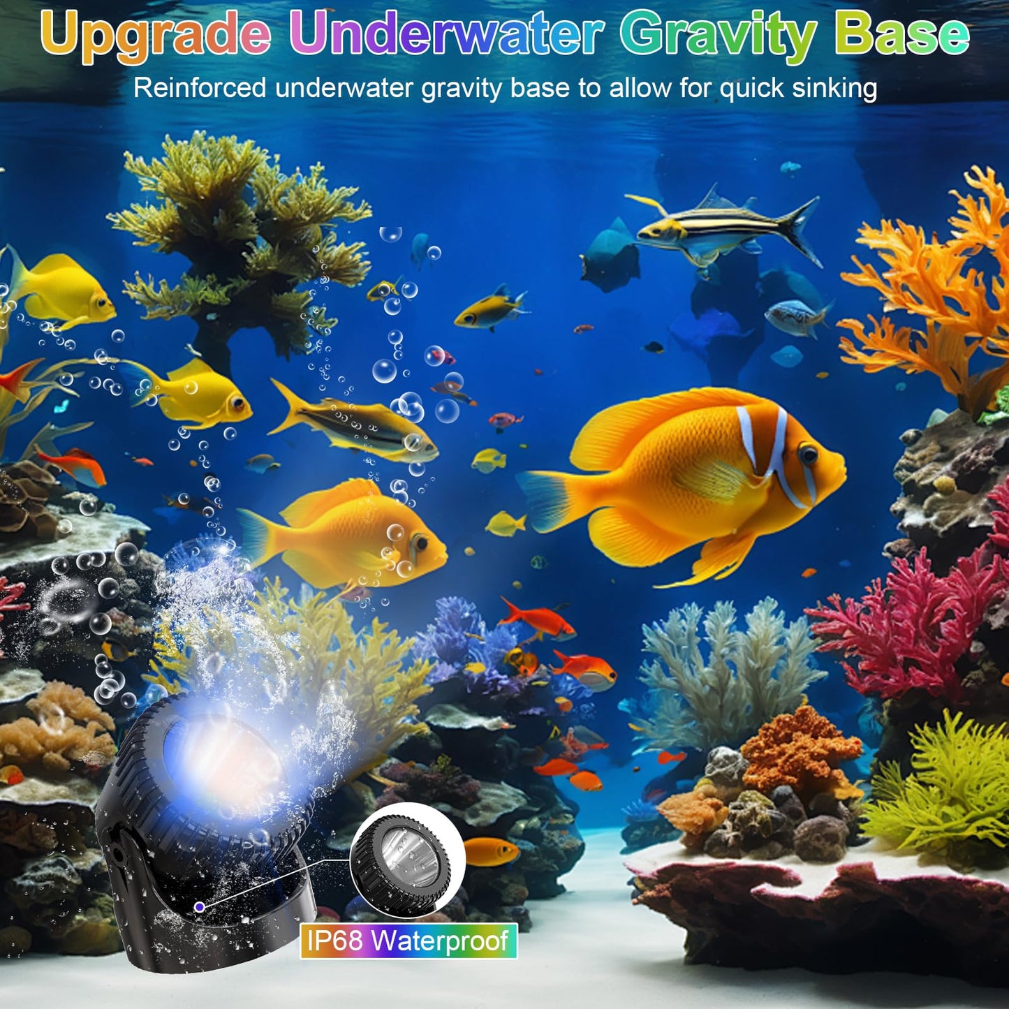 Srygery RGB Underwater Pond Lights, 20 Colors Dimmable Submersible Led Fountain Lights with Timer, IP68 Waterproof with Remote Control for Outdoor Ponds Aquarium Garden Pool (Set of 4)