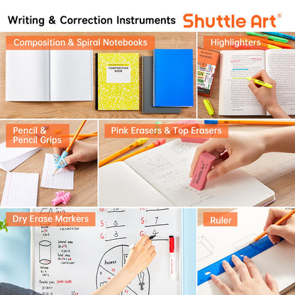 Shuttle Art 102 PCS Back to School Supplies Kit, School Supply Box for Grades K-5, School Supplies for Kids and Students, Including Pencils, Pens, Markers, Erasers, Notebooks, Folders and More
