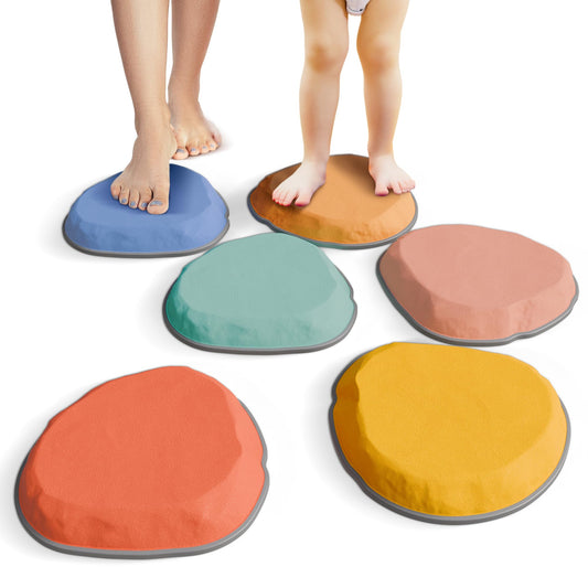 ZICOTO Fun Stepping Stones for Kids – Engaging Indoor & Outdoor Activity for Toddlers | Non-Slip Balance & Coordination Obstacle Course | Sensory Play Set of 6 for Ages 1-4