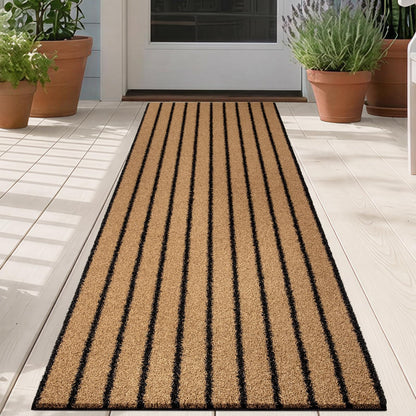 DOMUSTEX Outdoor Front Door Mat 24" x 60", Dirt Trapping Outside Entrance Runner Rug, Non Slip, Heavy Duty Commercial Rug for Patio, Balcony, Garage, Traffic Area, Office, Roll Packing