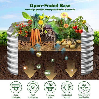 OZMSHF 4 Pcak 2x2FT Raised Beds for Gardening, Corrugated Galvanized Steel Raised Garden Bed, Outdoor Metal Above Ground Garden Bed for Vegetables and Flowers-2x2FTx10Inch