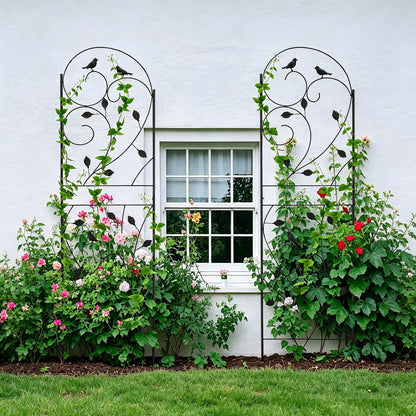 Garden Trellis for Climbing Plants, 71" H x 20" W, 2 Pack Heavy-Duty Metal Garden Trellis, Black Coated Rustproof Trellis for Plants Outdoor, Roses, Ivy, Flowers, and Vines