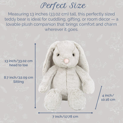 MON AMI Sterling Bunny 13-Inch Stuffed Rabbit for Boys & Girls | Soft Bunny Plush Toy | Snuggle Companion | Nursery Décor | Gift for Valentine’s Day & Birthdays