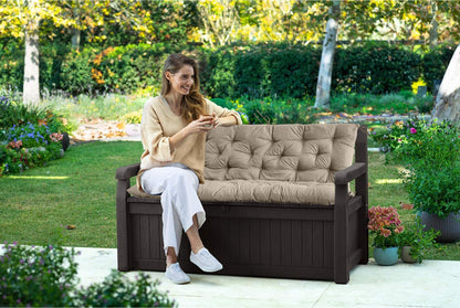 Zacammy Swing Replacement Seat Cushions, 2-3 Seater Bench Cushions for Outdoor Furnitur with Backrest, Garden Recliner Seat Cushions Waterproof Sofa Pads (Khaki, 71x40in)