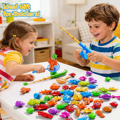 Magnetic Fishing Toy for Kids 3-5, Magnetic Fishing Game for Kids Ages 4-8, Water Table Toys with Fishing Rod Set, Outdoor Plastic Floating Fish, Kids Bath Pool Fishing Water Toys for Baby Boys Girls