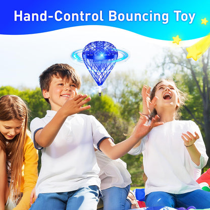 Flying Bouncing Ball Toys 2026 - Cosmic Galaxy Hove Orb Ball Hand Controlled Leap Drone with LED Lights, 3D Flips Cool Spinner Outdoor Indoor Toy Gifts for 6 7 8 9 10+ Year Old Boys Girls Teens (Blue)