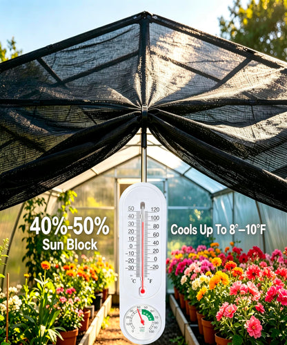 e.share Sun Shade Cloth, 40%-50% Sun Block Mesh Net, 6FT x 10FT Breathable Black Screen for Garden Greenhouse Patio Plants Vegetables Flowers
