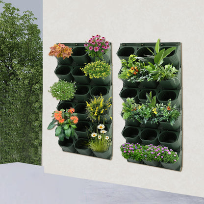 AGULIUM 36 Pots Wall Planter, Vertical Garden Planter, Stackable Wall Mounted Flower Pot Holder, Green Plant Wall for Flower Herbs Vegetables Grass Plants for Indoor Outdoor Garden Balcony Patio