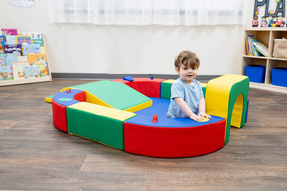 Children's Factory Playring with Tunnel & Slide, Primary, CF322-162, Foam Baby Climber, Kids and Toddler Indoor Climbing Toy, Playroom or Daycare Use, Rainbow
