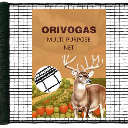 ORIVOGAS Plastic Mesh Fence Deer Fencing 4x75ft,Reinforced Edges,55gsm Heavy Duty Temporary Fence,Ideal for Garden Netting,Animal Barrier,Safety Netting, Fruit Plant Protection, Black