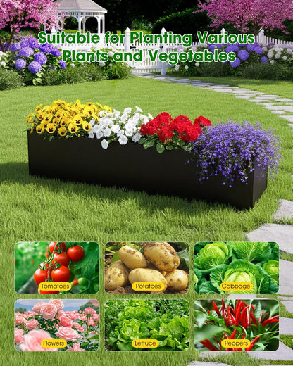 65" Cucumber Planter with Trellis for Climbing Plants Outdoor, Metal Garden Trellis for Raised Bed, Plant Support Structures with Netting for Cucumbers Tomatoes Beans Peas (67 * 17 * 65inch(L*W*H)