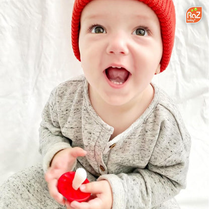 RaZbaby RaZberry and Chompy Teether for Teething Relief - BPA Free, Hand's Free Designed to Soothe Sore Gums and Teether - 2 of Each - 3M+