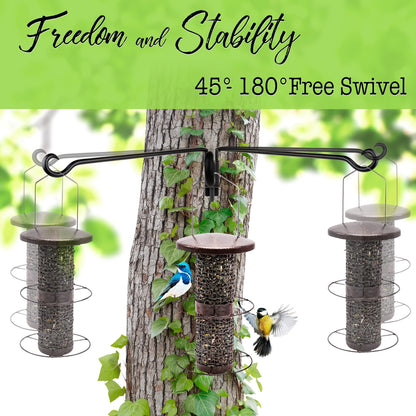 Qiang Ni Plant Hanger Outdoor: 12 Inch Bird Feeder Bracket for Garden Patio Decor - 2 PCS Swivel Adjustable Wall Mount Plant Hook for Hanging Flower Baskets