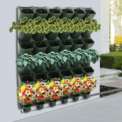 KannBeki Vertical Wall Planter,Wall-Mounted Self-Watering Planter, Wall Planter Indoor Outdoor with 36 Pockets, Programmable Water Timer, Adjustable Drip Irrigation System,Flower Pot Holder for Herbs