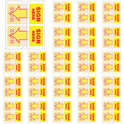 Jutom 25 Pack/ 1250 Pcs Sign Here Tabs 1 Inch Sign Here Stickers Date Post Tabs Flags Stickers with Dispenser Arrow Flags Easy to Post for School Office Book Annotation Kit Supplies, Yellow