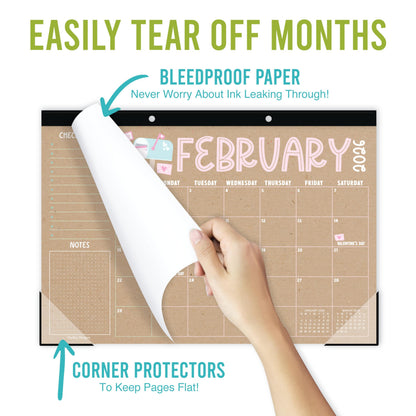 Hadley Designs Large Teacher Desk Calendar 2026-2027 - Desktop Calendar 2026, 18-Month Desk Calendars for Home, Office & Classroom, Cute Classroom Must Haves, Teacher Appreciation Gifts