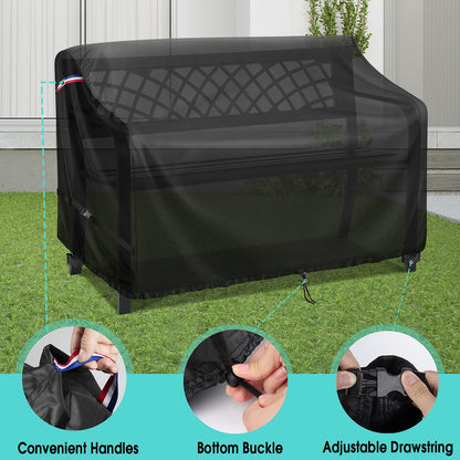 Agustone 48" Outdoor Garden Bench Cover, 500D Waterproof 2- Seater Patio Loveseat Cover, Outdoor UV Protection Furniture Covers for Park Glider Benches/Rattan Sofas - 48" L x 23" W x 28" H