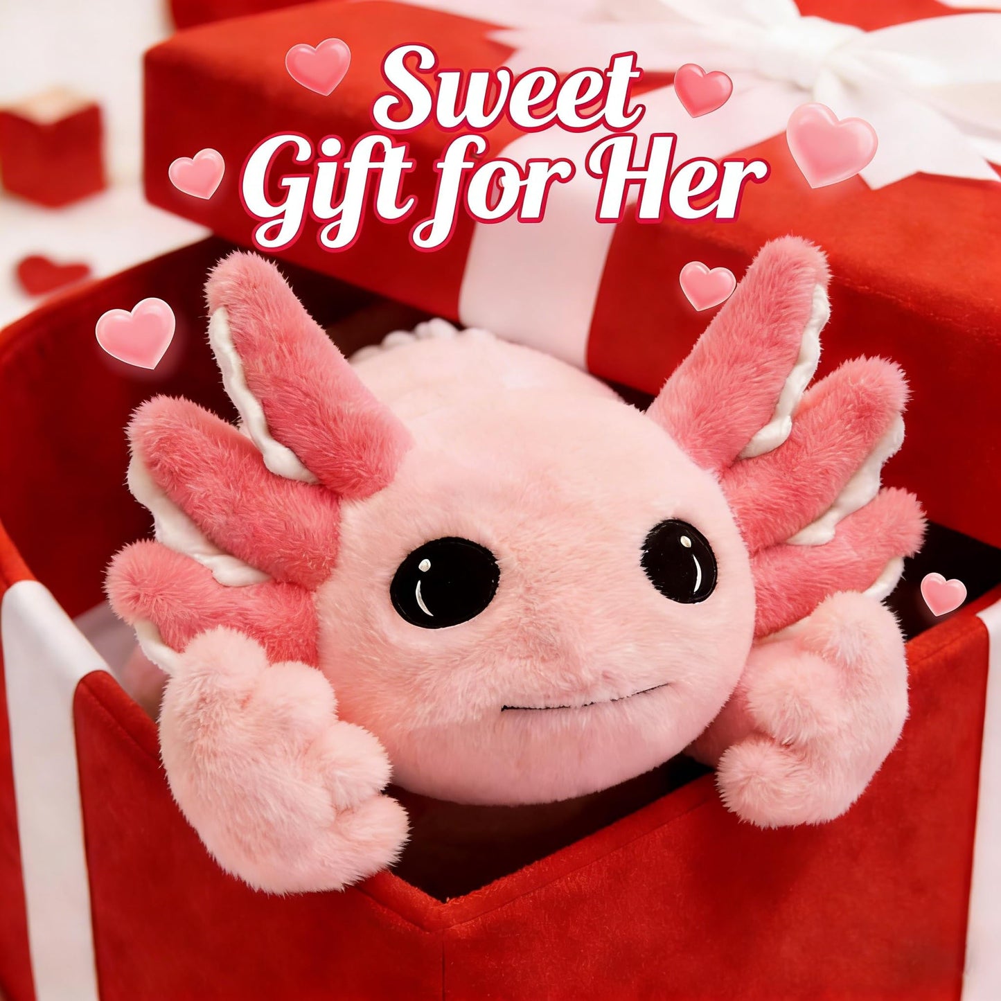MaoGoLan Giant Axolotl Plush Toy Stuffed Animal, 40" Glow in The Dark Axolotl Plush Pillow for Girl Boy Kid, Soft Jumbo Pink Salamander Body Pillow for Birthday Gift Baby Shower Party Favor Decor
