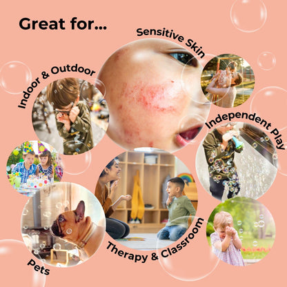 Innobaby Spike Bubble Blower with Mess Free Botanical Bubbles and Dipping Tray - Magic Wand Blows Oodles of Bubbles Without The Mess - Recommended for Speech, Visual & Motor Development - Color: Aqua