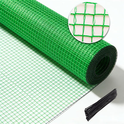 Hortifan Temporary Fence Plastic Mesh Fencing, 4FT x 100FT Garden Bird Netting Safety Fence Snow Fence, Construction Fencing for Deer, Pet, Rabbits, Chicken, Dogs, Animal Barrier, Green
