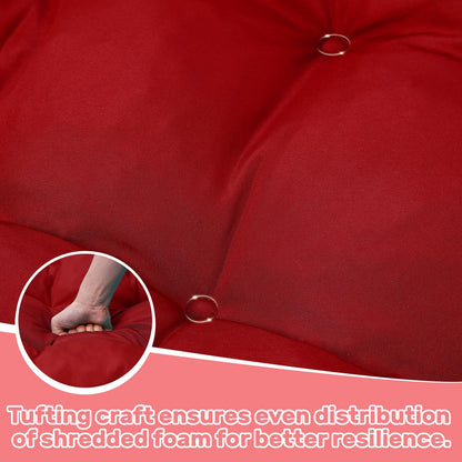 idee-home Egg Chair Cushion Replacement, Hanging Chair Cushion Outdoor with Waterproof Cover, Wicker Hammock Swing Cushioned for Patio, Red（Without Chair）