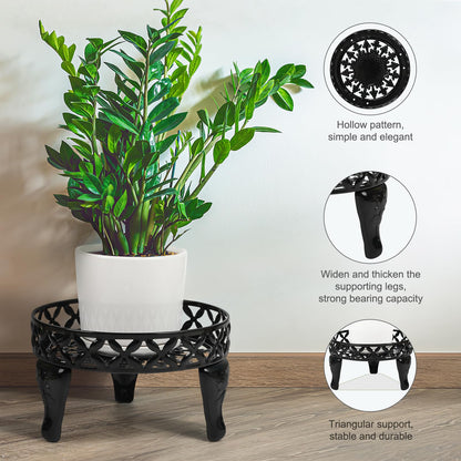 Jotboom 3 Pack Metal Plant Stands Indoor Outdoor, Heavy Duty Iron Flower Pot Stand for Multiple Plants, Rustproof Low Round Plant Holder for Garden, Patio, Home