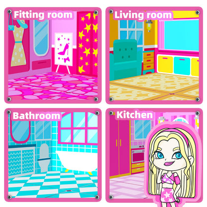 GobiDex Princess Magnetic Doll House Building Toys for Girls 3+, Pink Magnet Tiles for Kids Ages 4-8 STEM Sensory Toys for Toddlers Birthday Gifts for Girls 3+ Year Old