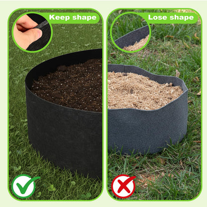 Hushee 3 Pack Plant Grow Bags 50/95/100 Gallon Large Round Grow Bags Raised Garden Beds Planters Pots Heavy Duty Fabric Cloth Black for Garden Flowers Vegetable Herbs Plants Outdoor Containers Favors